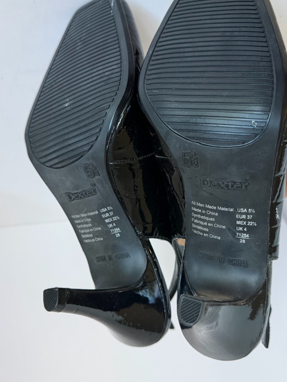 Dexter Black Patent Croc-Embossed Slingback Heels - Picture 3 of 4